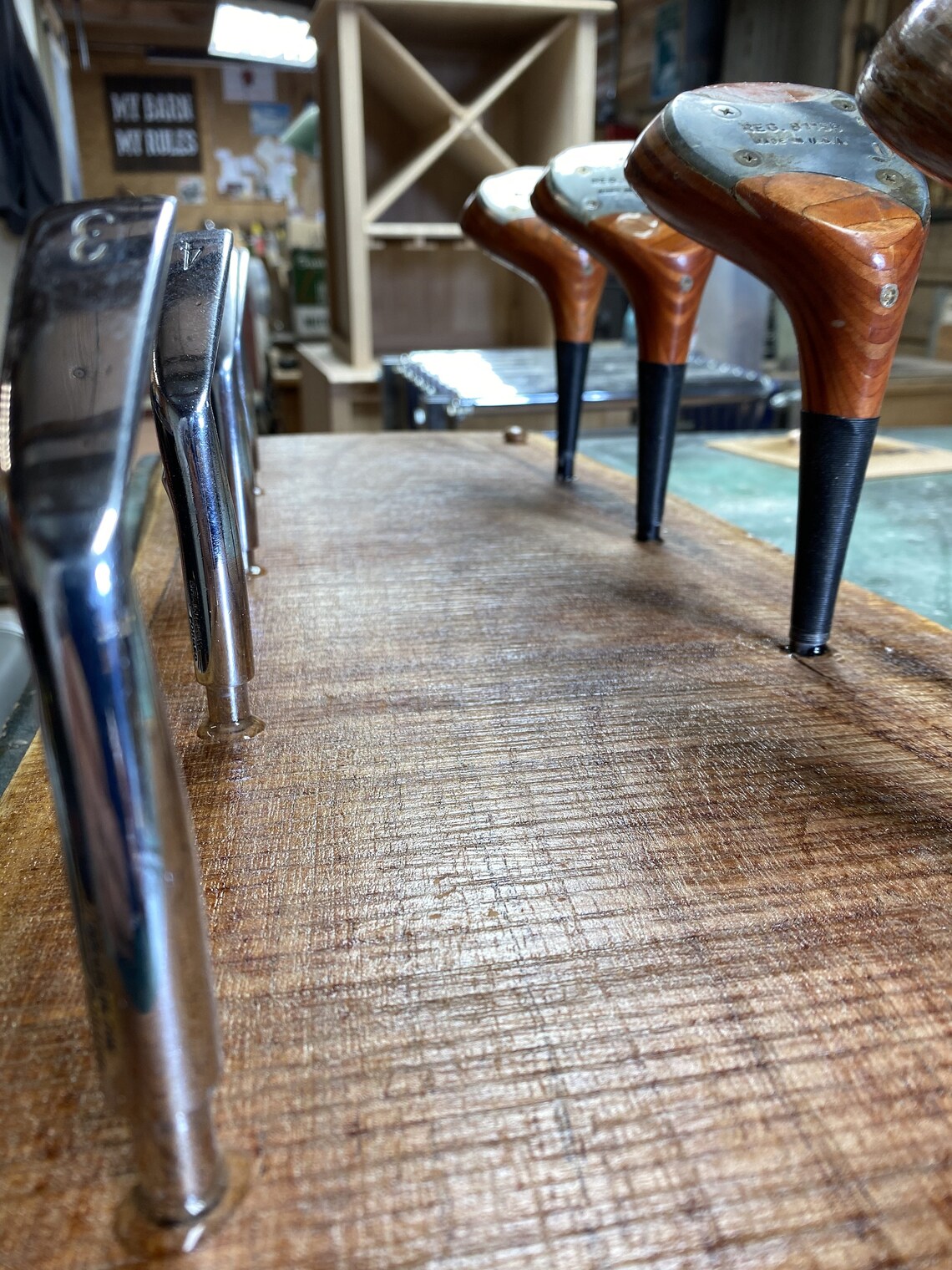 Repurposed Golf Club Wine Racks with Mesquite or Cedar Base. Etsy