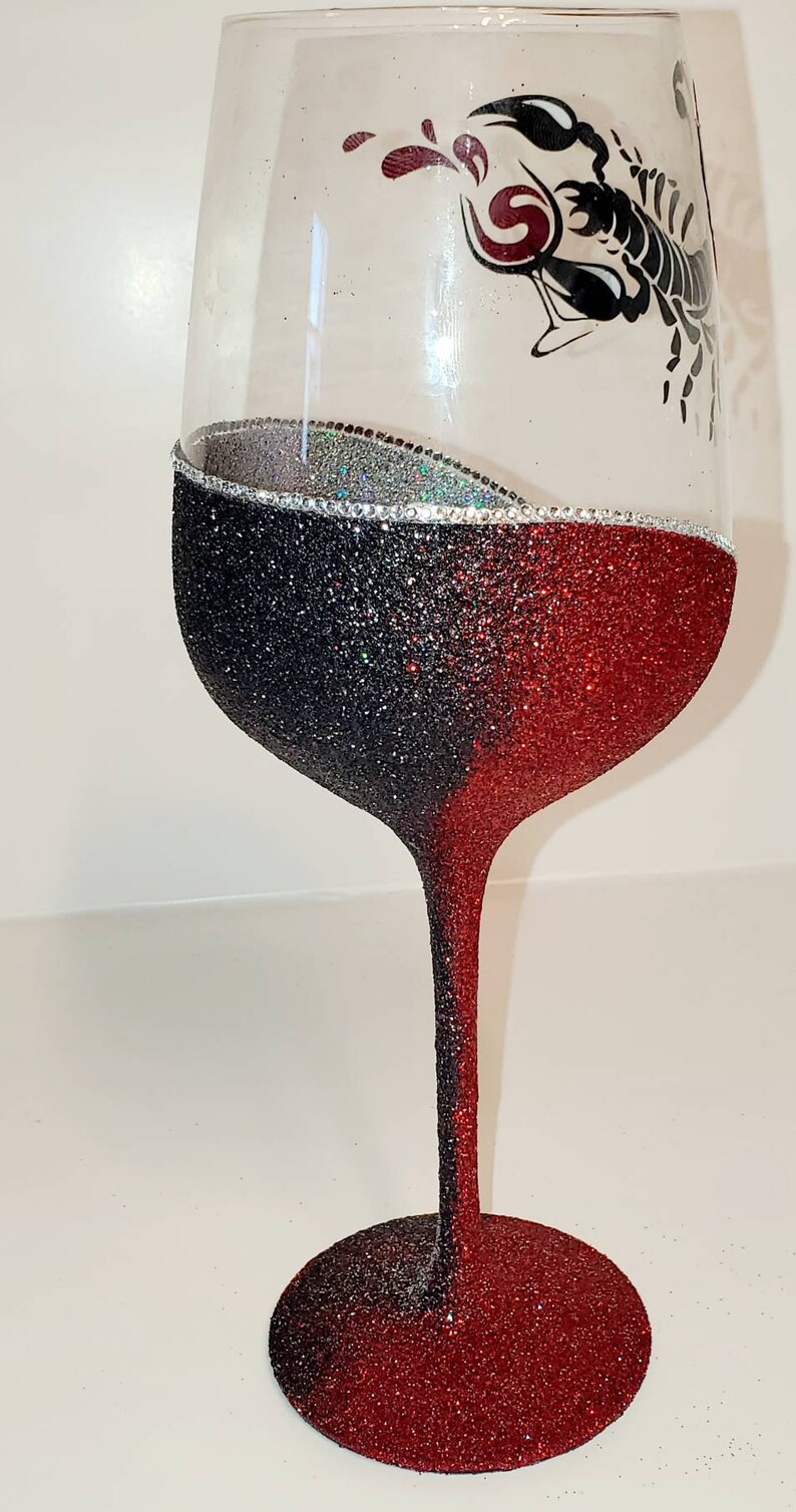 Scorpio Birthday Glitter Wine Glass