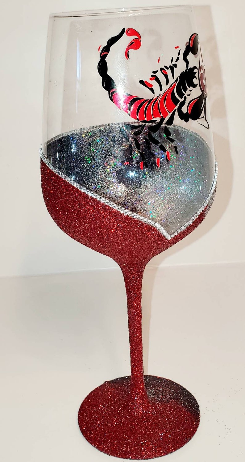 Scorpio Birthday Glitter Wine Glass