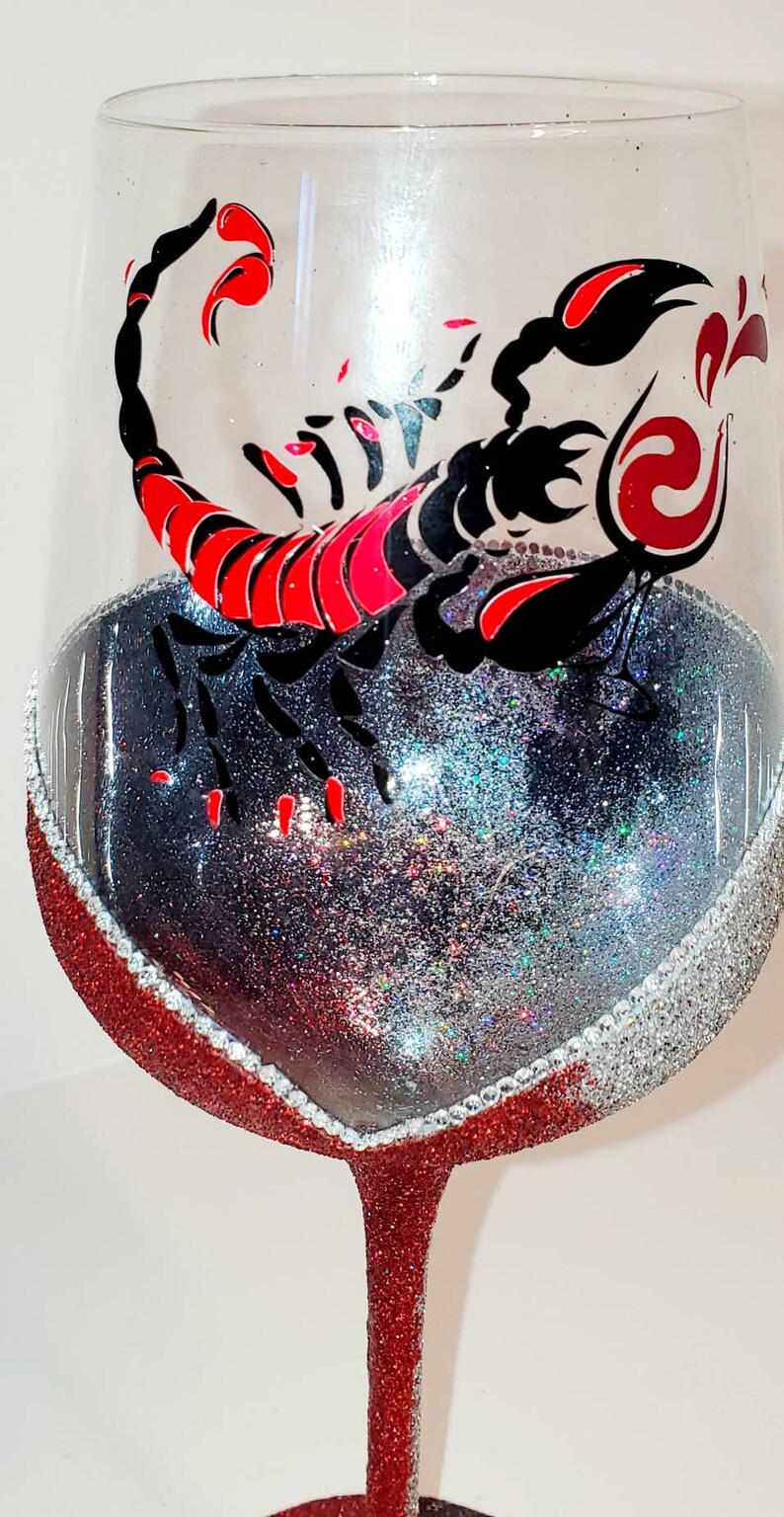 Scorpio Birthday Glitter Wine Glass