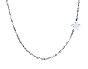 Side MINI STAR Necklace / Deidreamers Sterling Silver / Dainty & Delicate Necklace