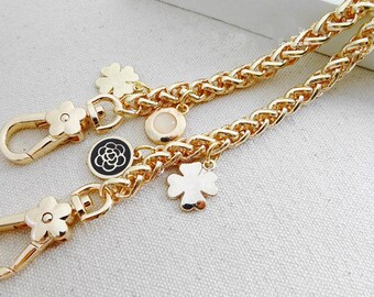 14K Two Tone Gold Fancy Webbed Heart Charm Pendant with 0.9mm Wheat Chain Necklace