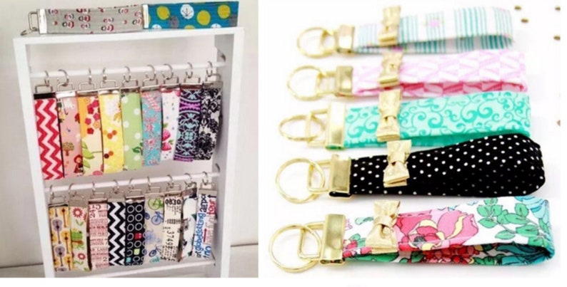 Keychain Supply Key Fob Hardware with Key Rings 25mm 10 sets 1inch Handle Strap Accessories Key Clip Clasps Buckle diy Fabric Crafts