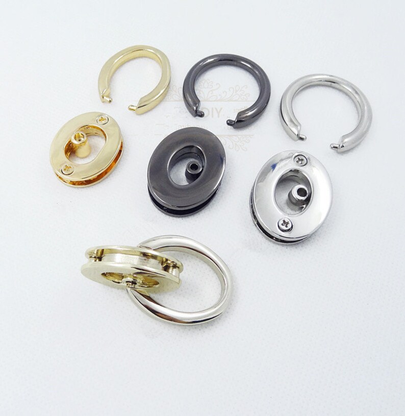 2set Oval Metal Screw Eyelet Grommet With D Rings Bag Purse Etsy