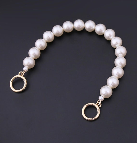 Fashion High Quality Pearls Purse Chain Strap Bling Gem Strap Chain O Rring Clasps Decorative Chain Handbag Strap Thick Bag Handle Chain