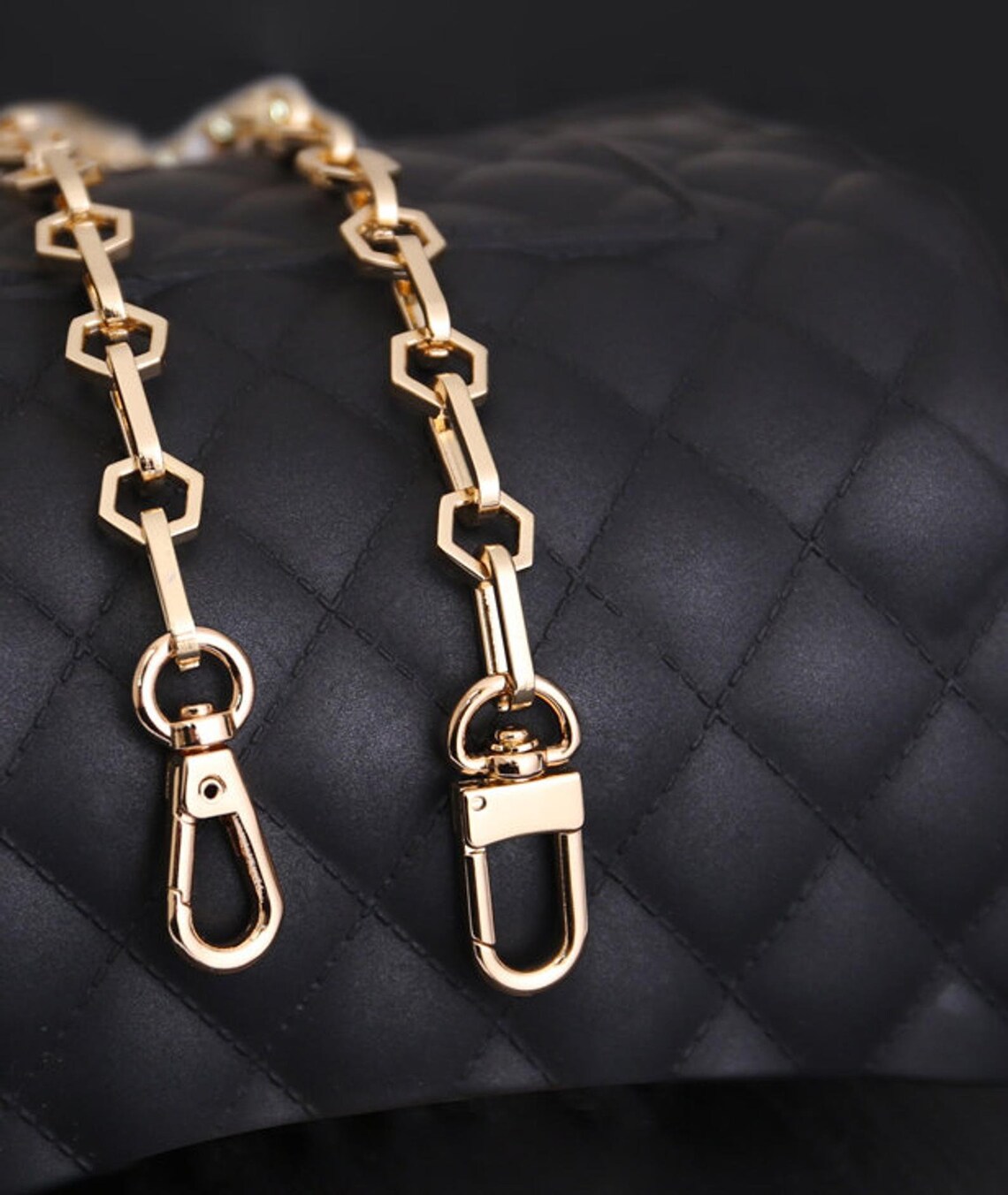 gold chain strap purse