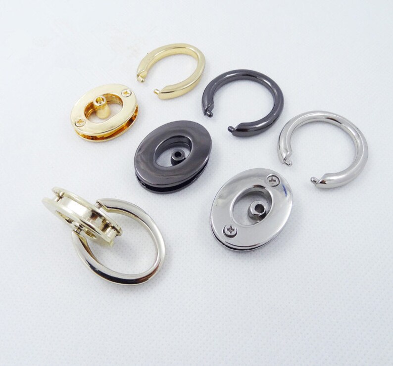 2set Oval Metal Screw Eyelet Grommet With D Rings Bag Purse Etsy
