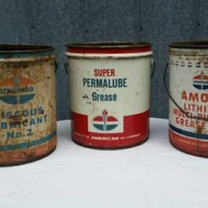 Vintge Amaco Standard Petroleum Oil 5 gallon can bucket garage decor petroliana