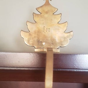 Solid Brass Christmas Tree &quot;Ron&quot; Stocking Hanger Home Decor