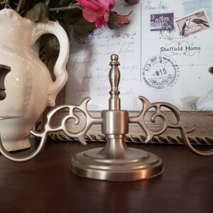 Classic brushed silver votive candlestick holders Set 2