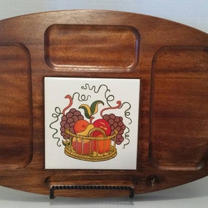 Retro 70&#39;s Gail Craft Teak Cheese Charcuterie Board