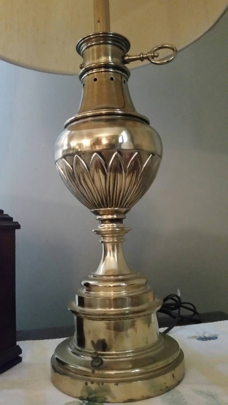 Solid Brass Vintage Stiffel Tall Table Lamp MCM Hollywood Solid Brass Vintage Stiffel Tall Table Lamp MCM Hollywood
