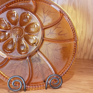 Vintage Indiana Glass Divided Deviled Egg Relish Tray Platter