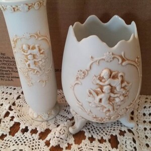 Lefton Cherub Footed Vase or Bud Vase