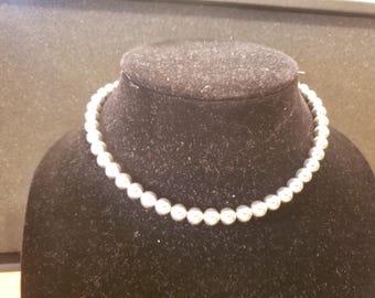 925 Sterling silver round beaded womens fashion necklace