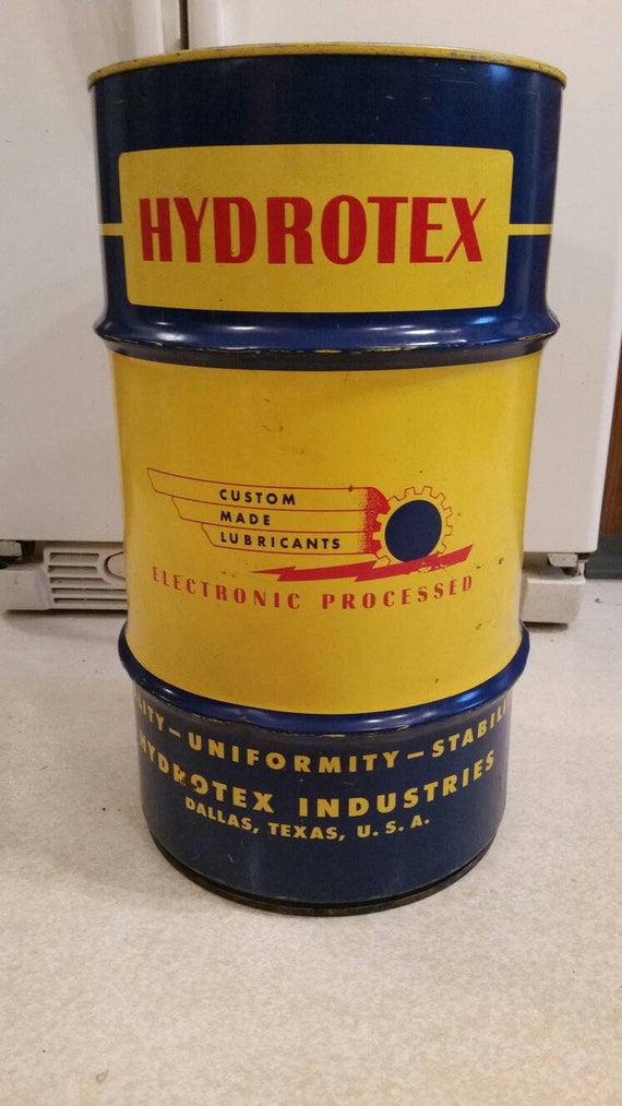 送料込み！USA VTGドラム缶 DEEP ROCK/15U.S.GALLONS Vintage 15 Gallon Hydrotex Closed Head Oil Keg Barrel Drum - Etsy