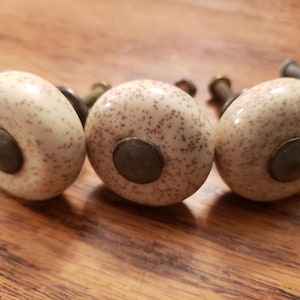 Porcelain Mushroom vintage 80&#39;s drawer pull knobs