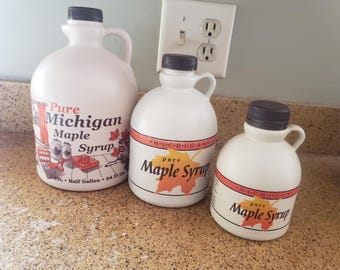 Jarabe de arce orgánico 100% puro, hecho en Michigan