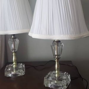 Pair Vintage Glass Accent Lamps