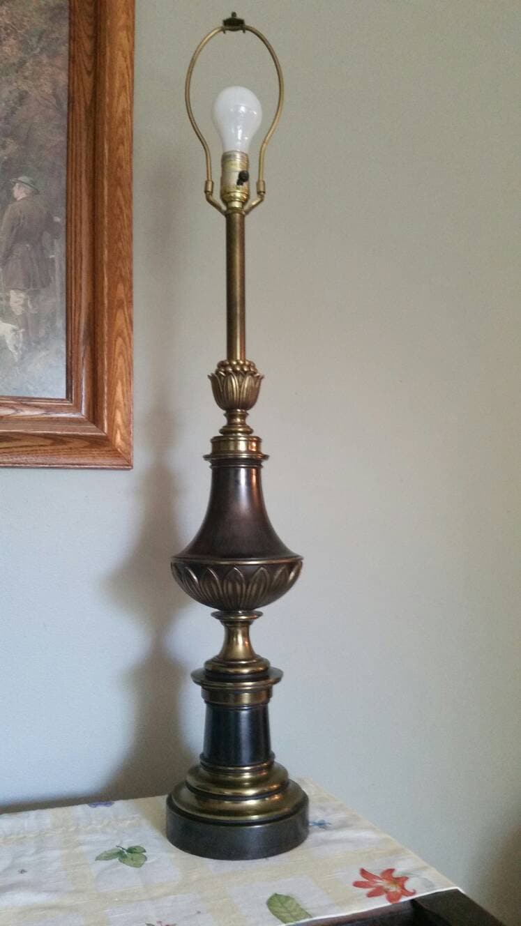 Solid Brass Vintage Stiffel Tall Table Lamp MCM Hollywood Regency Artichoke  Lotus Design -  Canada