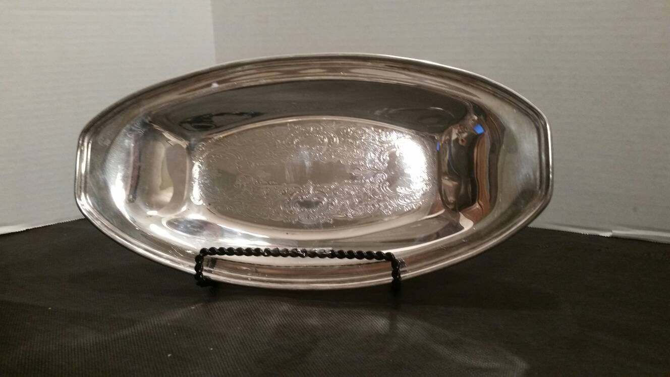 Vtg. World Silver on Copper Serving Tray Platter - Etsy