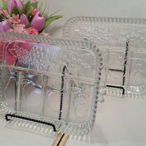 Vintage Federal Glass Divided Relish Tray clear or green