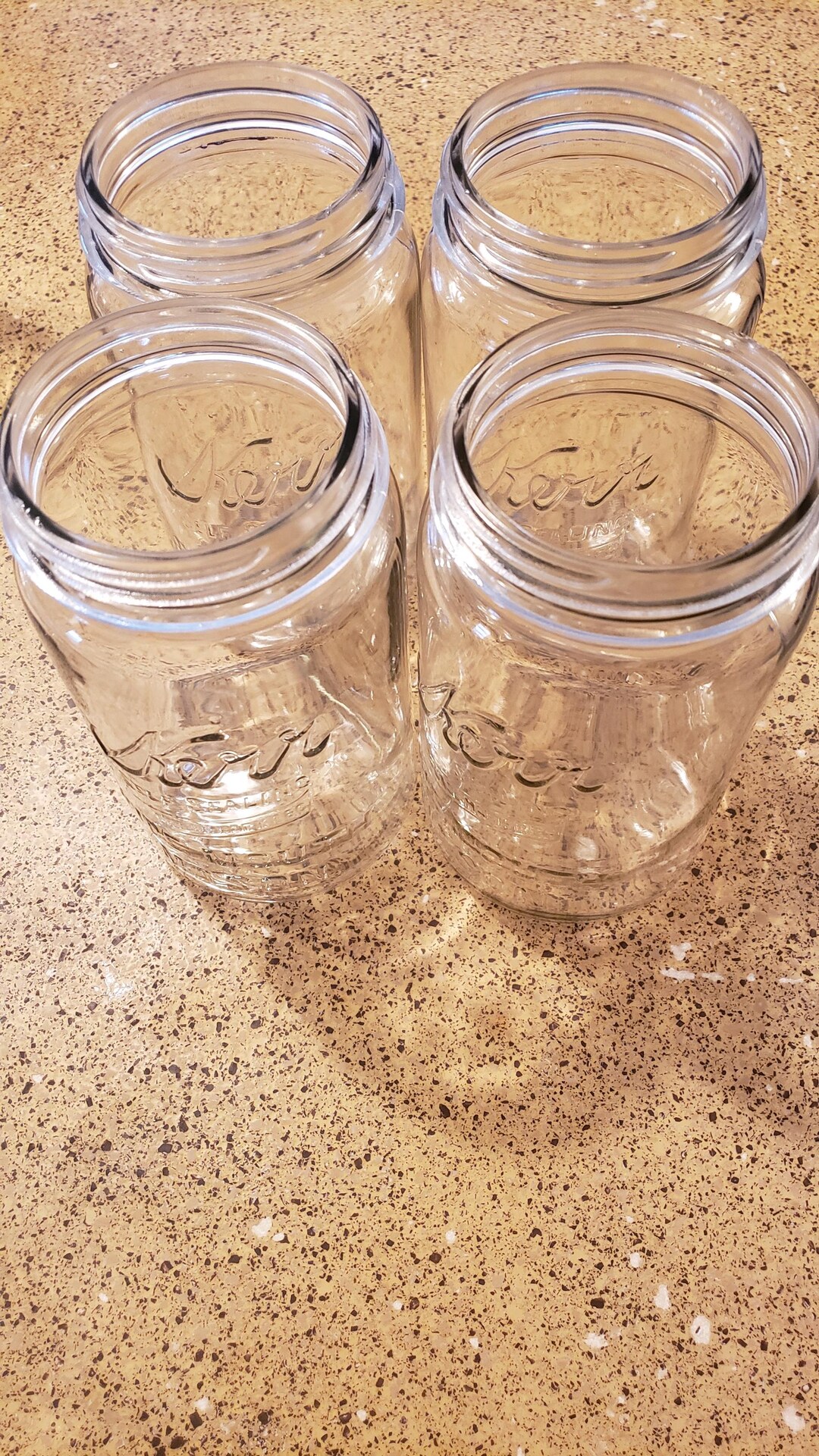 Antique Kerr Set 4 Self-sealing Canning Mason Jars Quart Wide Mouth - Etsy