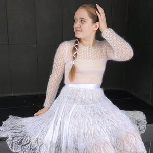Kleid &quot;Weißer Winter&quot;, Mohairkleid, Kleid für Frauen, schönes Kleid, Strickkleid