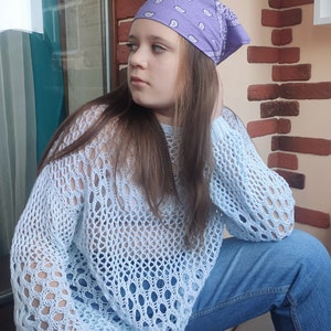 Beach Knitted Summer Sweater, Mesh Lace Pullover, Stylish Beach Sweater, Hole Sweater, Beach Wear, Summer White Sweater, Mesh Sweater,