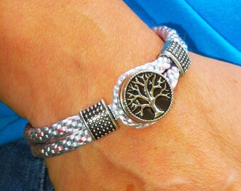 Kumihimo Snap In Jewelry Bracelet, Kumihimo Braided Bracelet, Kumihimo Friendship Bracelet, Tree of Life Bracelet, Tree of Life Snap