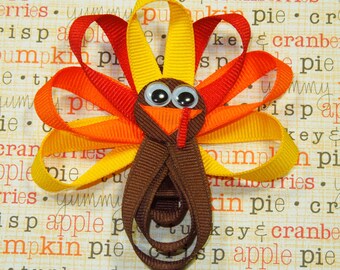 Türkei Haarschleife, Thanksgiving Haarschleife, Türkei Haarspange, Thanksgiving Haarspange, Herbst Haarschleife, Herbst Haarspange