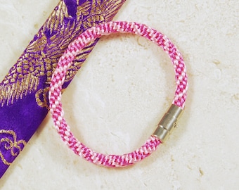 Kumihimo Bracelet, Pink Stripe Kumihimo Bracelet, Kumihimo Friendship Bracelet, Braided Kumihimo Bracelet