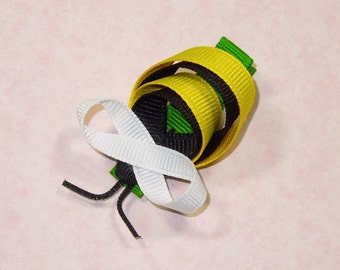 Bumblebee Hair Bow Clip, Bee Hair Bow, Bee Hair Clip, Honey Bee Hair Bow, Bumblebee Hair Clip, Bumblebee Ribbon Hair Bow