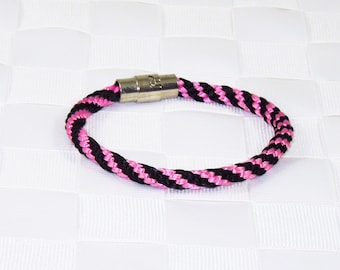 Kumihimo Bracelet, Pink and Black Kumihimo Bracelet, Kumihimo Friendship Bracelet, Braided Kumihimo Bracelet, Japanese Woven Bracelet