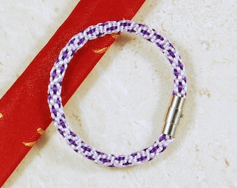 Kumihimo Bracelet, Purple Lace Kumihimo Bracelet, Kumihimo Friendship Bracelet, Braided Kumihimo Bracelet