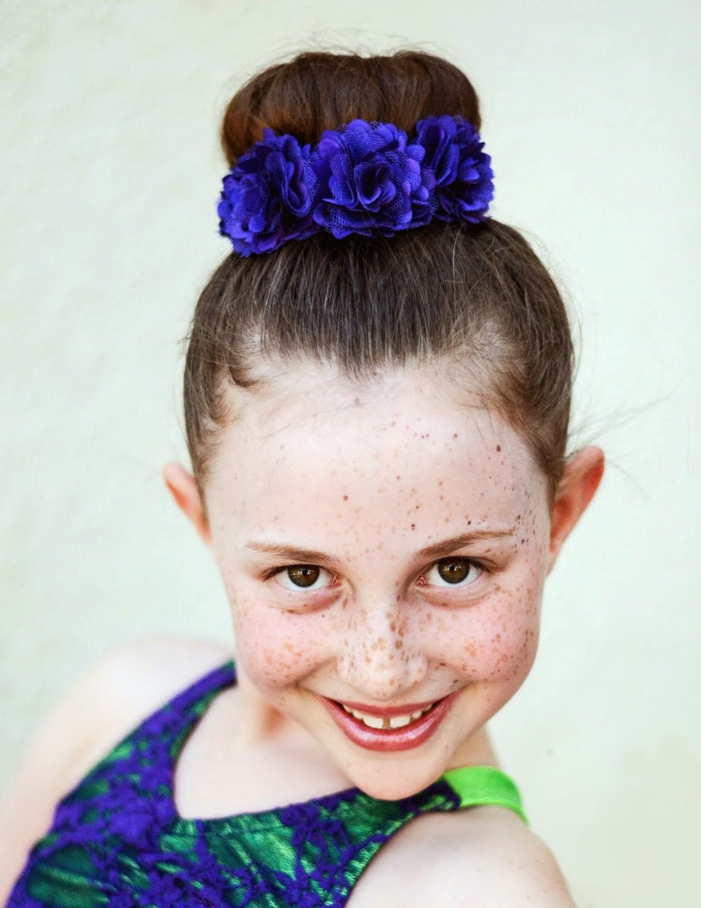 Purple Flower Hair Bun Clip, Prom or Bridal Hair Bun Clip, Flower Girl