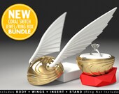 Coral Snitch Ring Box (BUNDLE) - proposal, engagement, wedding, marriage, matrimony, bridal, gift, case, golden, jewel, love, ring, geek