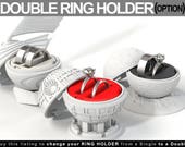 DOUBLE RING HOLDER (Option) to All Ring Boxes - proposal ring box, wedding ring, marriage, matrimony, bridal, ceremony, gift, jewel, stand