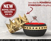 Royal Love Crown Ring Box - proposal ring box, engagement ring box, ring case, wedding, marriage, matrimony, bridal, geeky, geek, fantasy