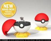 Pokeball Pokemon Go Ring Box - proposal, engagement ring box, geek ring box, gamer, wedding, geekery, marriage, ring case, stand