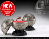 Black Star Ring Box - engagement ring box, proposal ring box, sci-fi wars, geek, nerd, death spaceship, ring case, wedding, marriage, bridal
