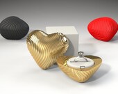 Coral Heart Ring Box - proposal ring box, engagement ring box, ring case, wedding, marriage, matrimony, bridal, nuptials, jewelry box, love