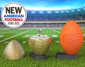 American Football Ring Box for Engagement Proposal or Wedding - Ring Bearer box for a Nerdy or Geek NFL Fan - Cool and Unique Sports Jewelry