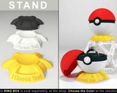STAND for Pokeball Pokemon Go Ring Box - proposal, engagement ring box, geek ring box, gamer, wedding, geekery, marriage, ring case, staryu