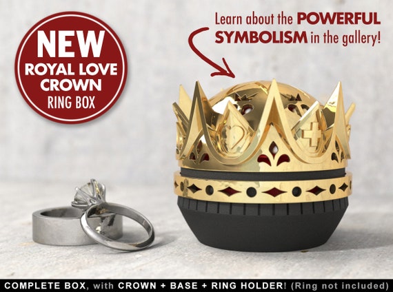 Royal Love Crown Engagement Ring Box For Your King Or Queen Etsy