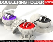 DOUBLE RING HOLDER (Option) to All Ring Boxes - proposal ring box, wedding ring, marriage, matrimony, bridal, ceremony, gift, jewel, stand