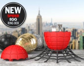 Spider Egg Ring Box - Proposal Bearer Box or Geek Jewelry Case for Engagement - Cool Man Comics Fantasy Gift - Super hero Wedding Ring Dish