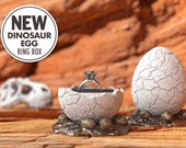 Dinosaur Egg Ring Box for a Nerd Engagement or Wedding - Ring Stand for a Geek Marriage Proposal - Dino T-Rex Jurassic Park Nerdy Bearer box