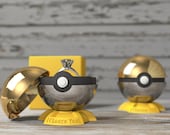Gamer Pokeball Geek Ring Box - Cool Ring Bearer Box for a Nerdy Engagement Proposal or Wedding - Nerd Bridal Ring Stand or Pokemon Fan Decor