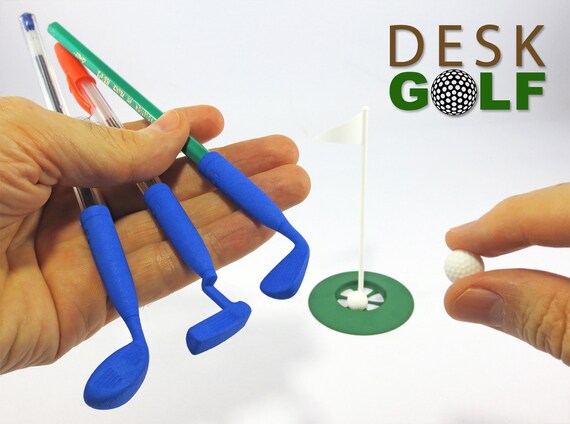 Desk Golf Pen Caps Mini Game Set Desk Game Mini Golf Etsy